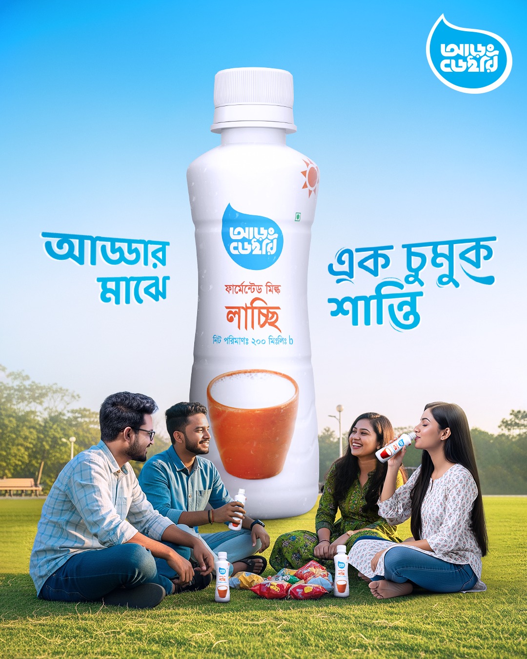 Friends sharing Aarong Dairy